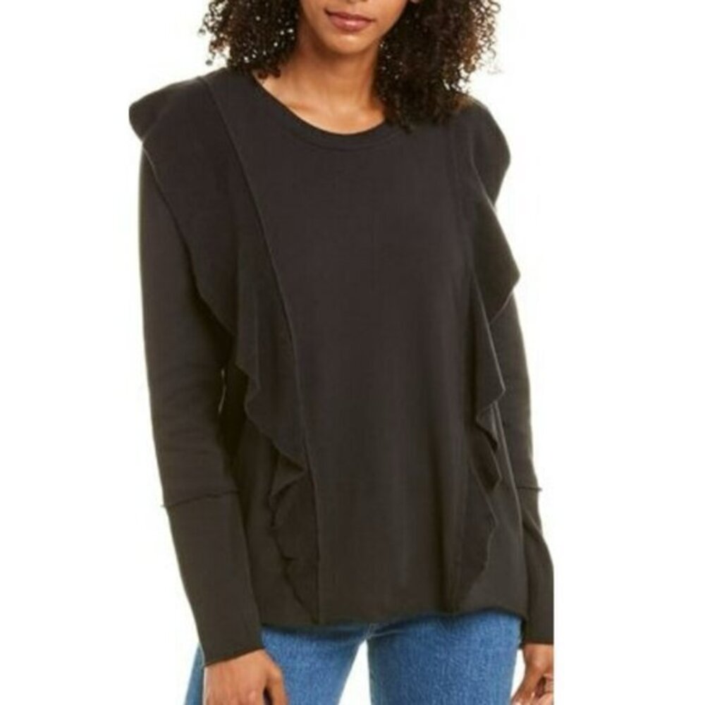 Goldie Ruffle Sweatshirt - Black